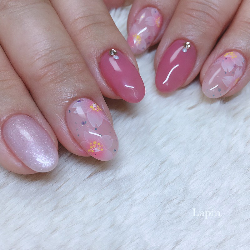 桜ネイル＆グラデーションネイル♫