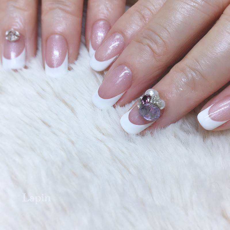 フレンチネイル＆天然石ネイル♫